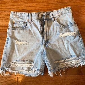 Zara distressed jean shorts.
